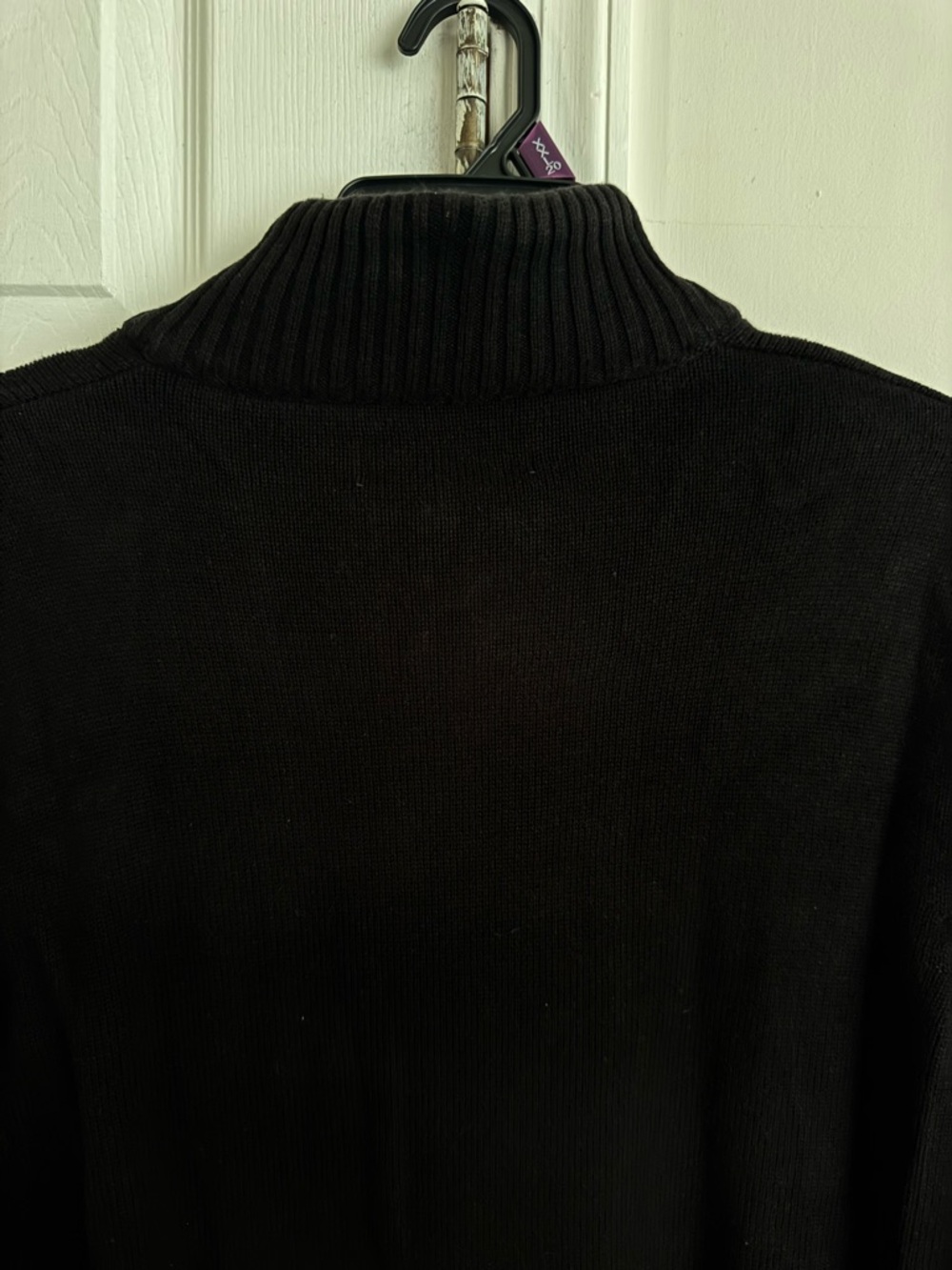 US Polo Assn Men's Medium Black 1/4 Zip Pullover Sweater Cotton Mock Neck Logo - Picture 10 of 10